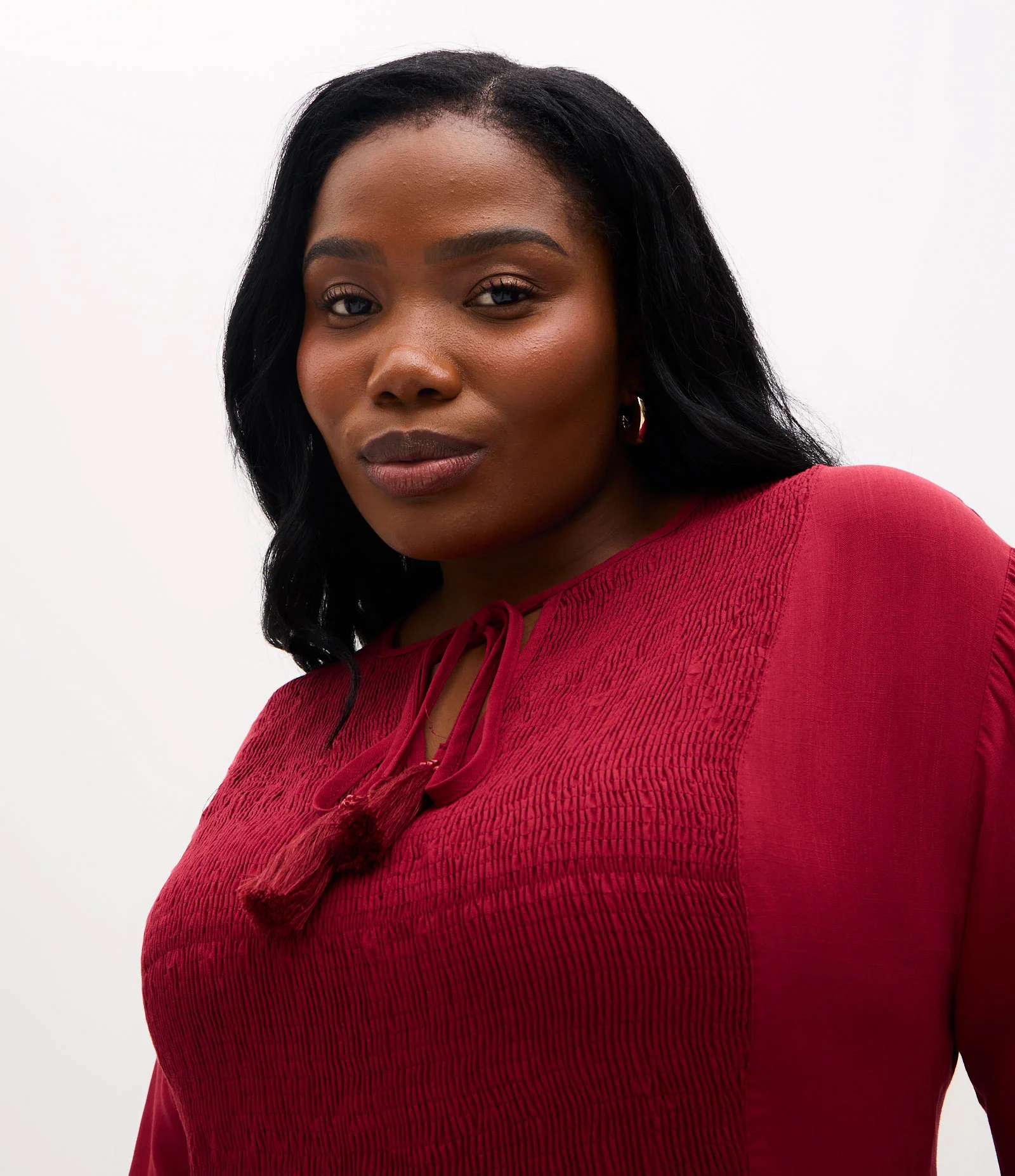 Vestido Curto com Textura Franzida Curve & Plus Size Vermelho 3