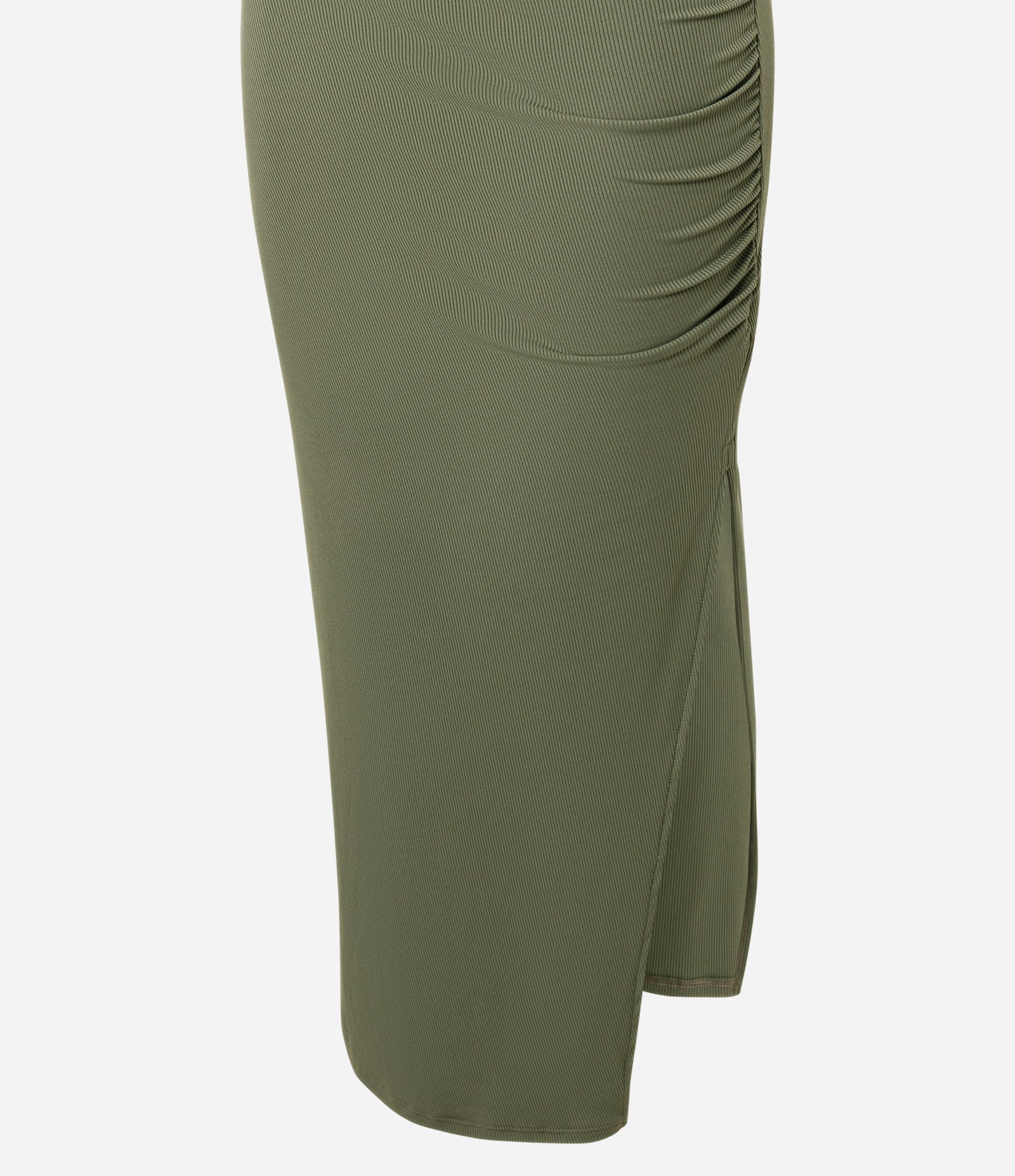 Vestido New Midi em Ribana Ombro Só com Franzido Lateral Verde 7