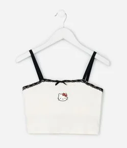 Regata Infantil com Estampa Hello Kitty e Lacinhos – Tam 7 a 16 Anos