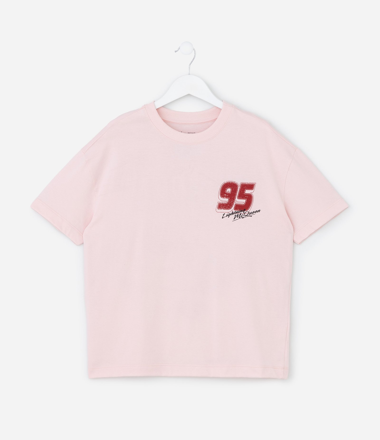 Camiseta Infantil com Estampa Personagem Carros Relâmpago Mcqueen – Tam 1 a 5/6 Anos Rosa Claro 1