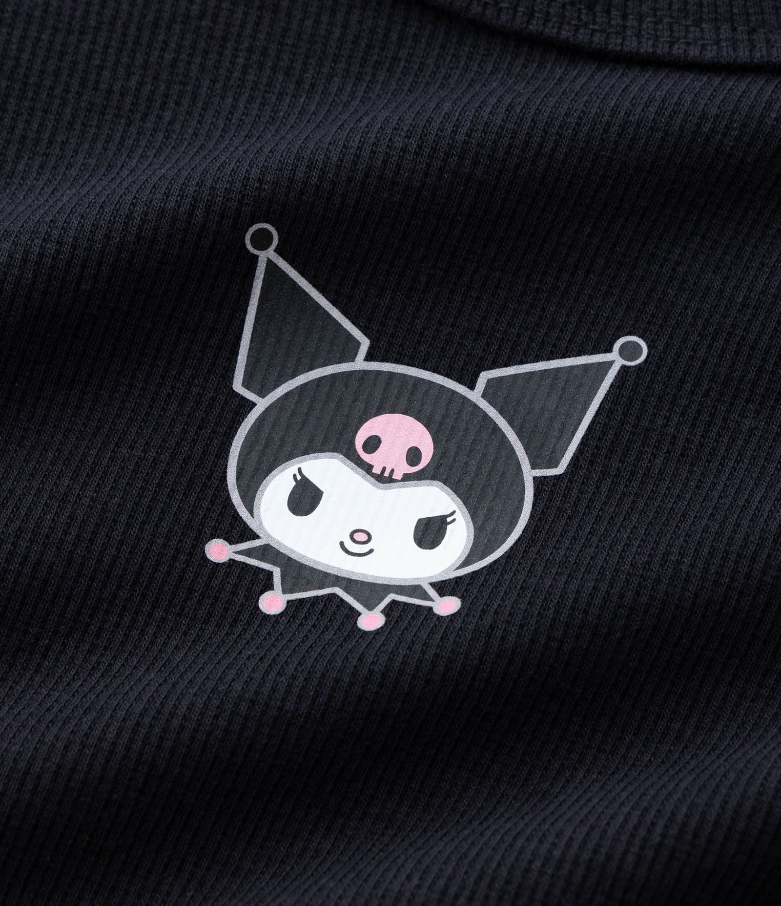 Camiseta Infantil Slim em Ribana com Estampa Kuromi – Tam 7 a 16 Anos Preto 5