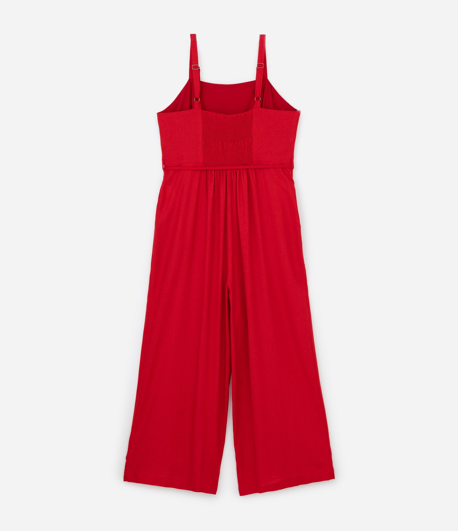 Macacão Pantacourt com Cinto Curve & Plus Size Vermelho 2