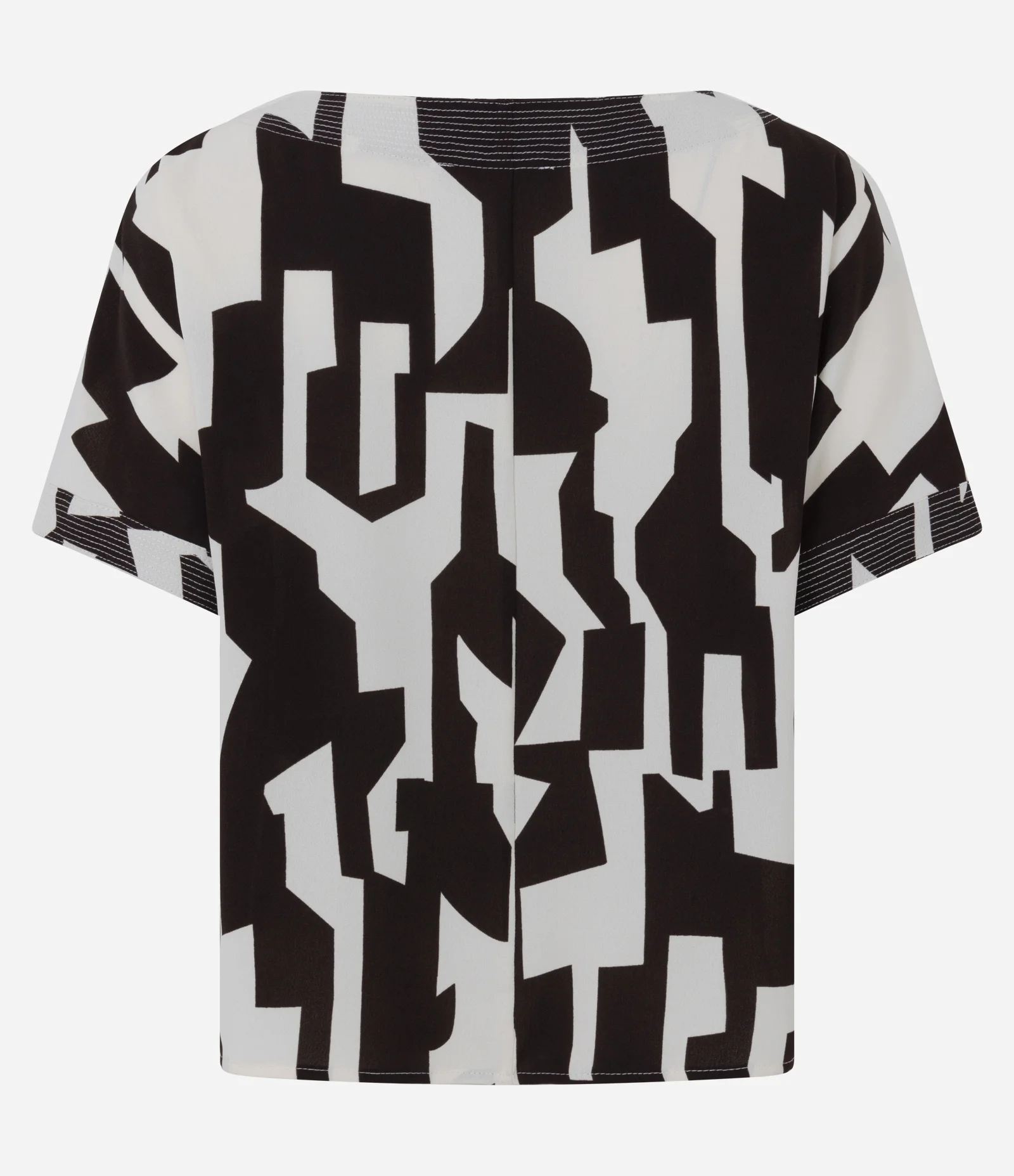 Blusa em Airflow com Estampa Abstrata Off White/Marrom 2