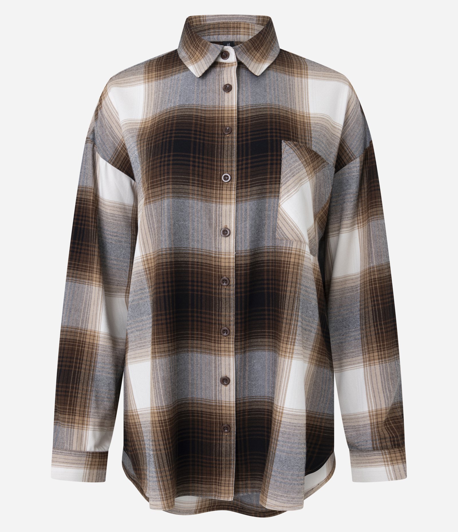 Camisa Regular Manga Longa em Flanela Xadrez Marrom 5