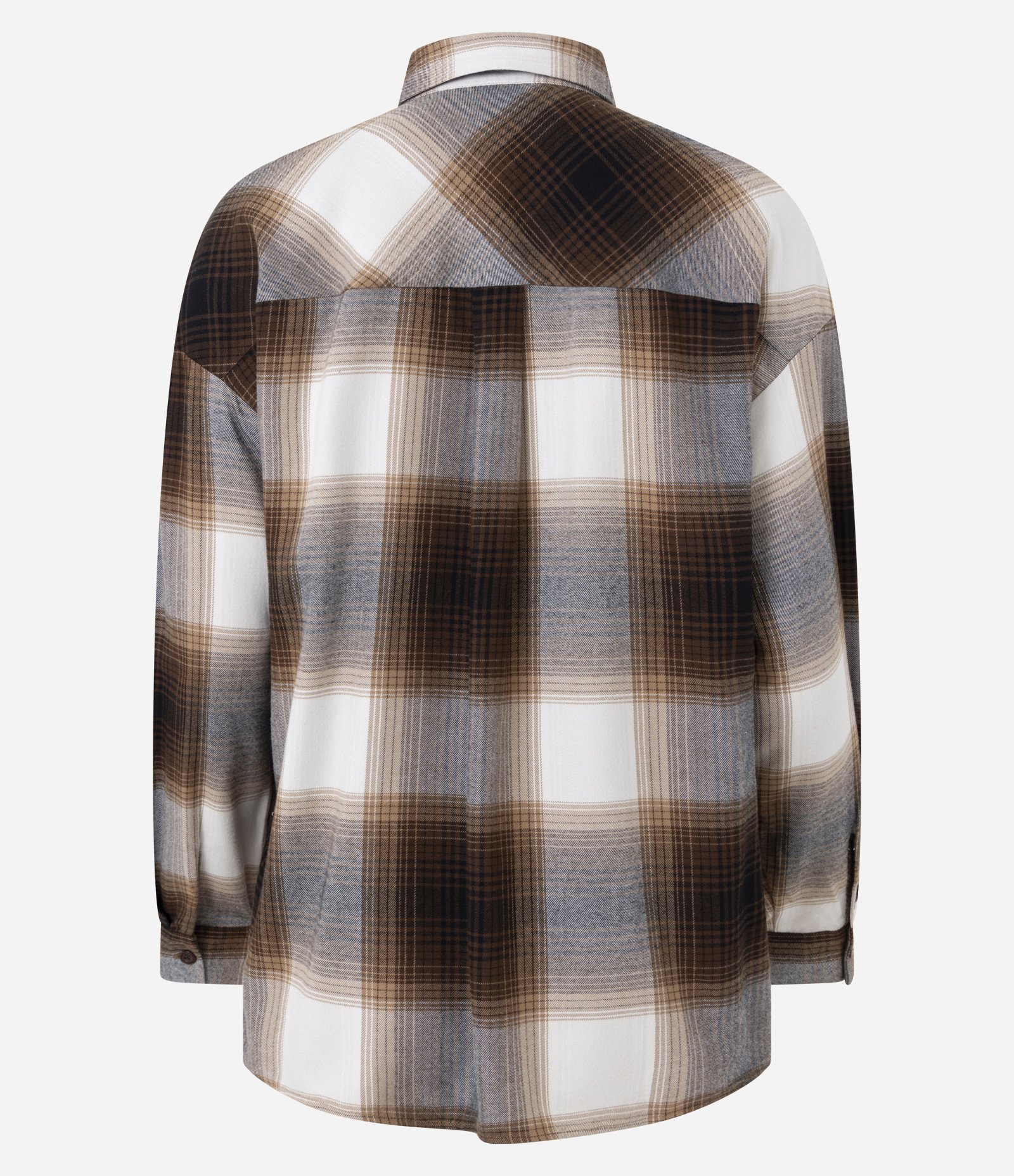 Camisa Regular Manga Longa em Flanela Xadrez Marrom 6