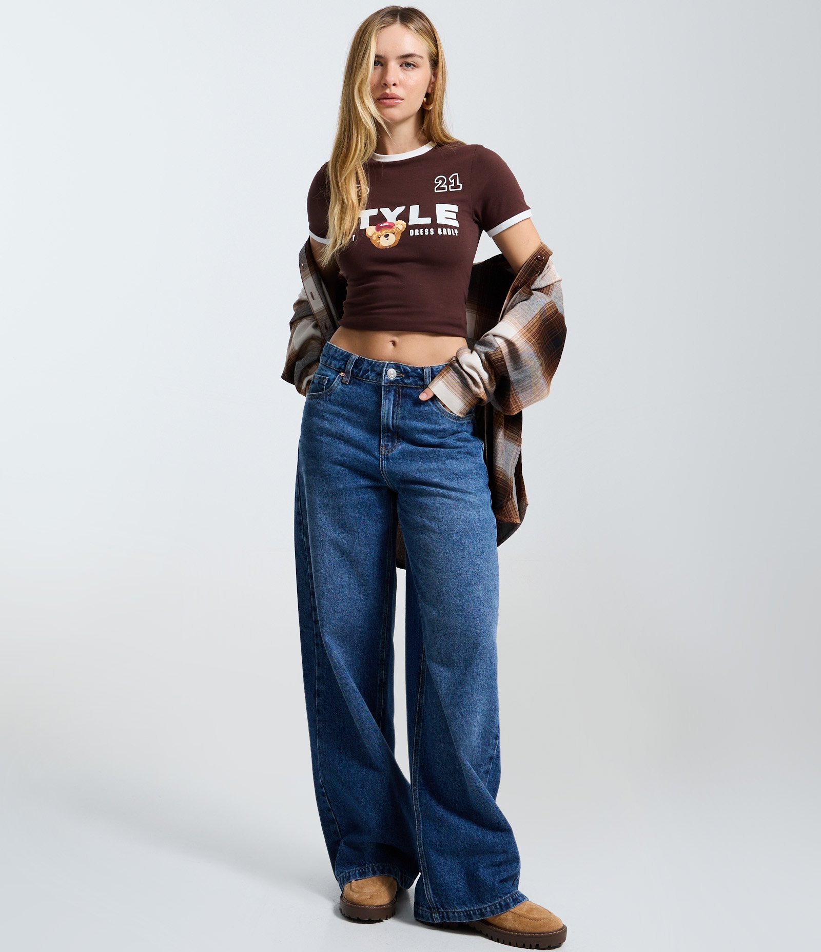 Camisa Regular Manga Longa em Flanela Xadrez Marrom 2