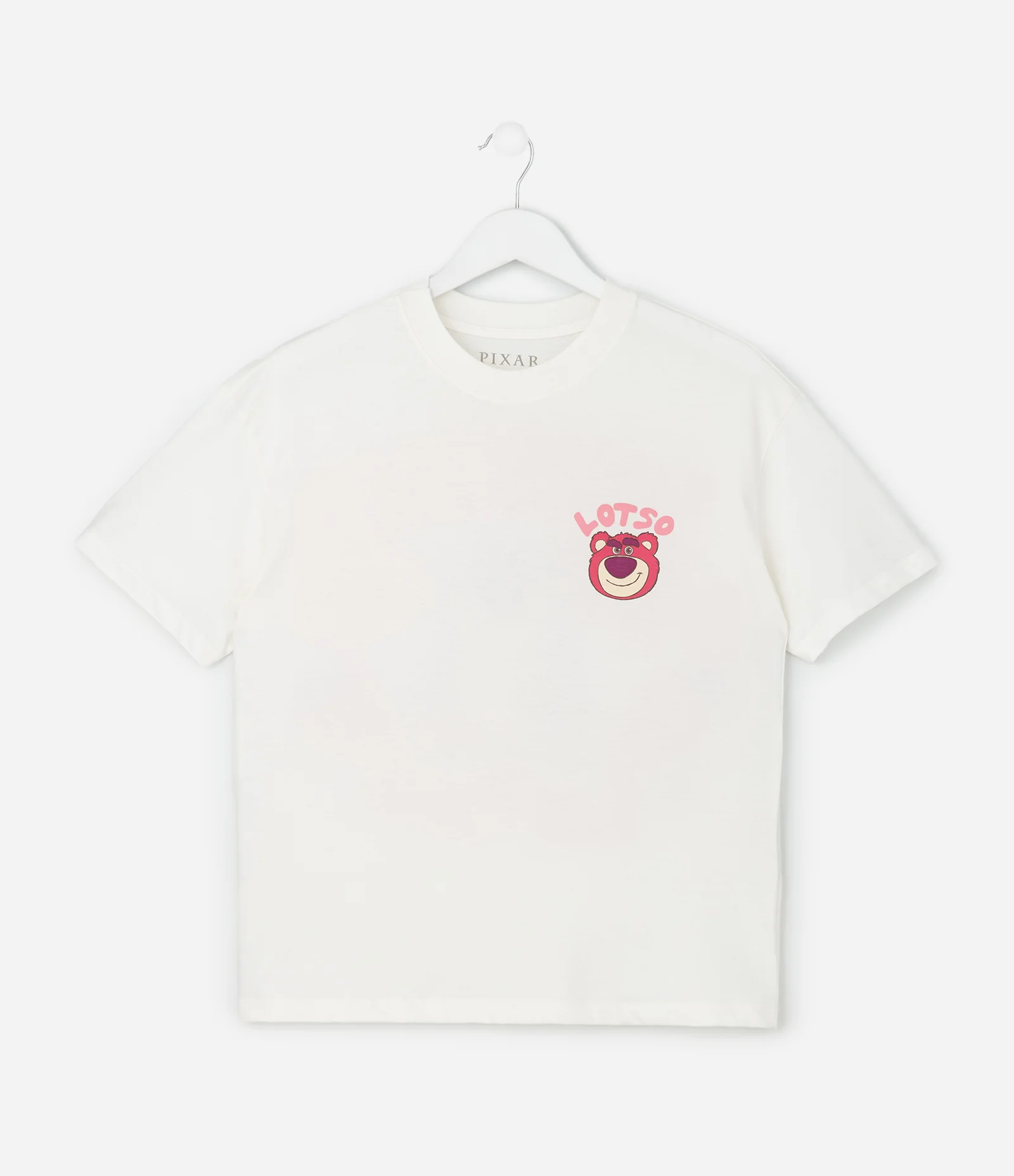 Camiseta Infantil com Estampa Lotso – Tam 7 a 16 Anos Off White 1