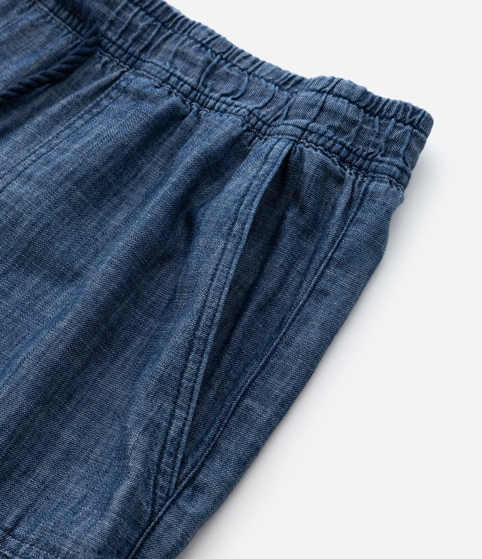 Calça Pantalona em Jeans Leve com Amarração no Cós Azul 9
