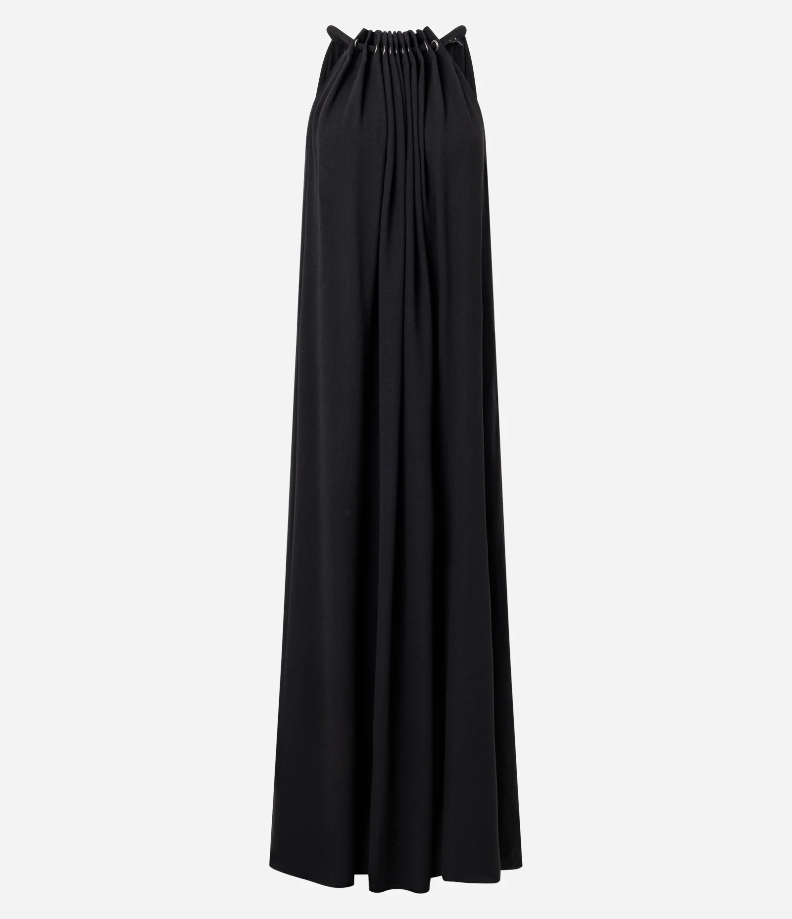 Vestido Midi em Crepe com Decote Halter Preto 5