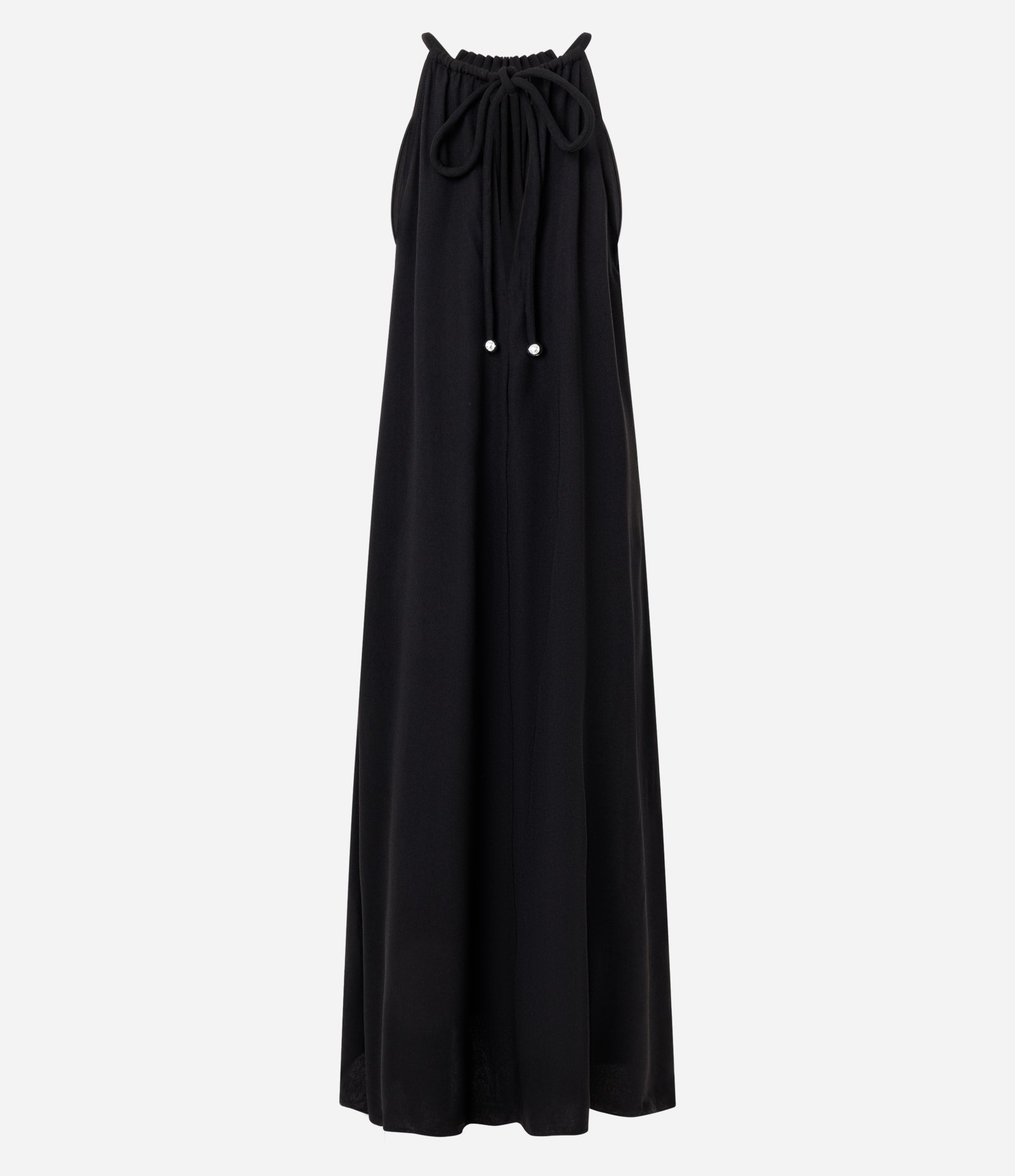 Vestido Midi em Crepe com Decote Halter Preto 6