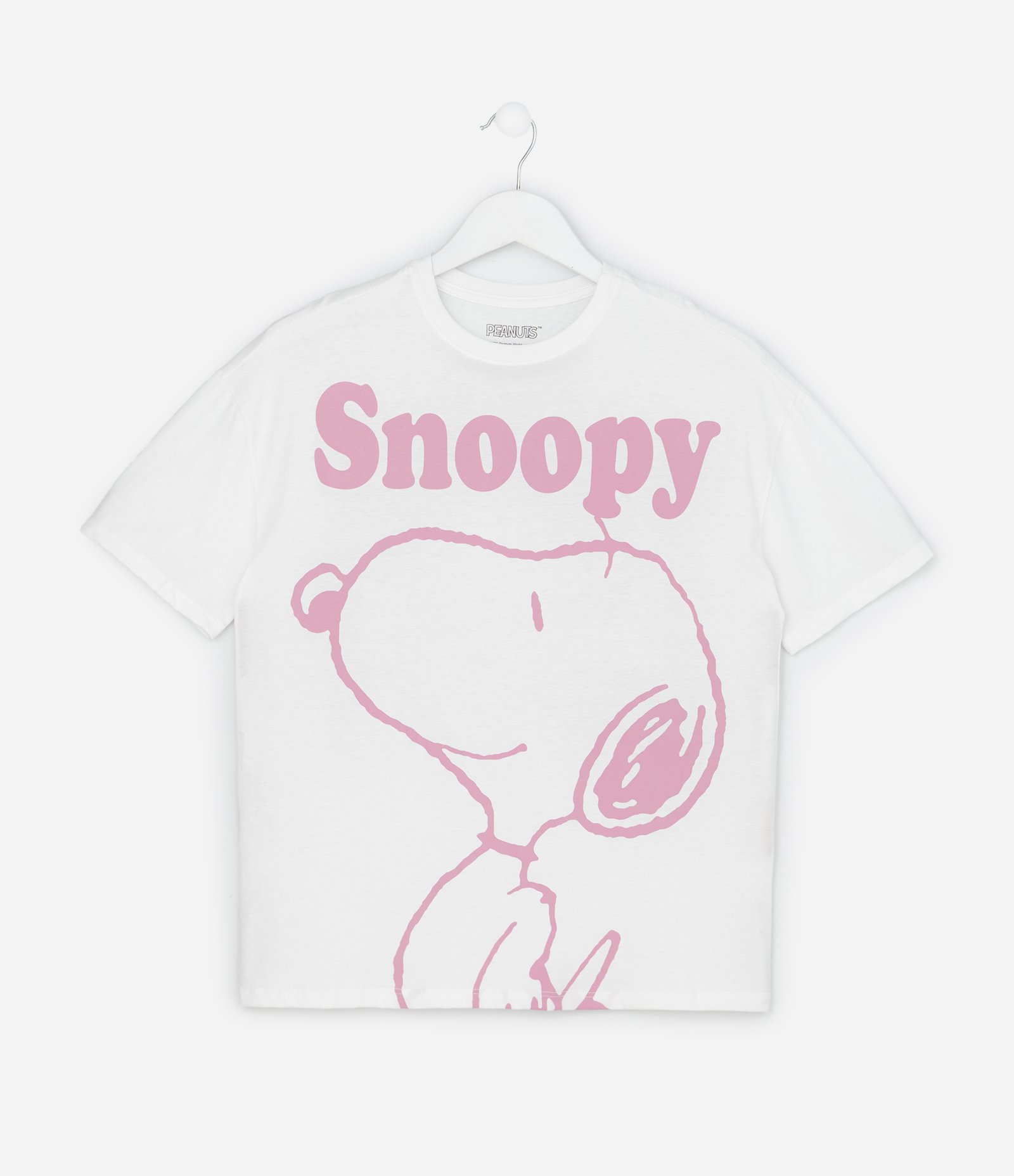 Camiseta Infantil Oversized com Estampa Snoopy – Tam 7 A 16 Anos Branco 1