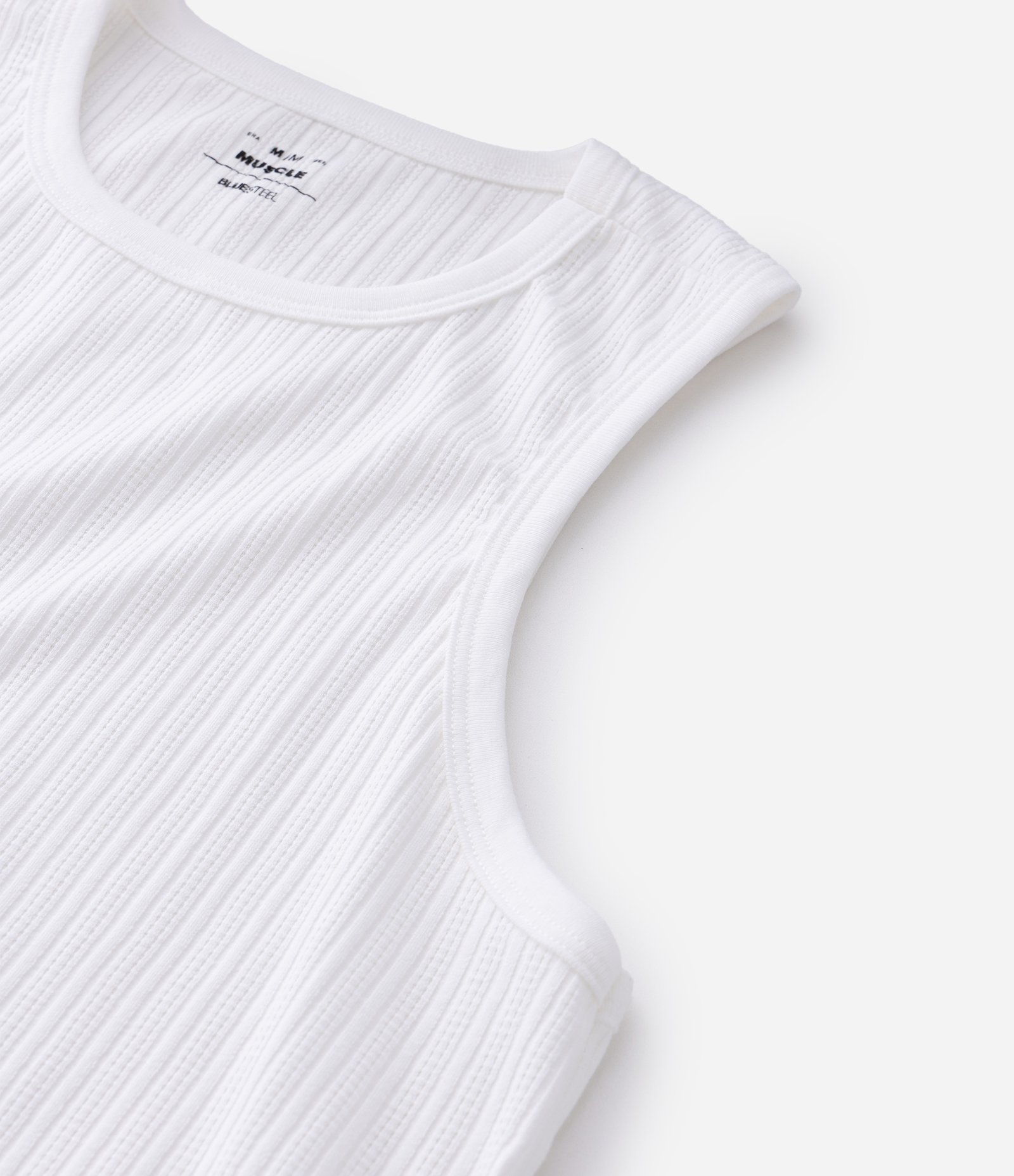 Regata Muscle Texturizado em Algodão Branco 4