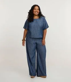 Blusa Curta em Sarja Curve & Plus Size