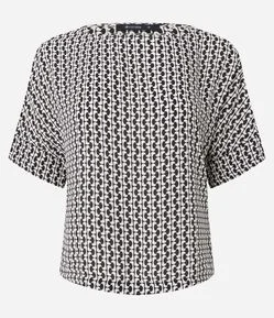 Blusa em Chiffon Pied-de-poule