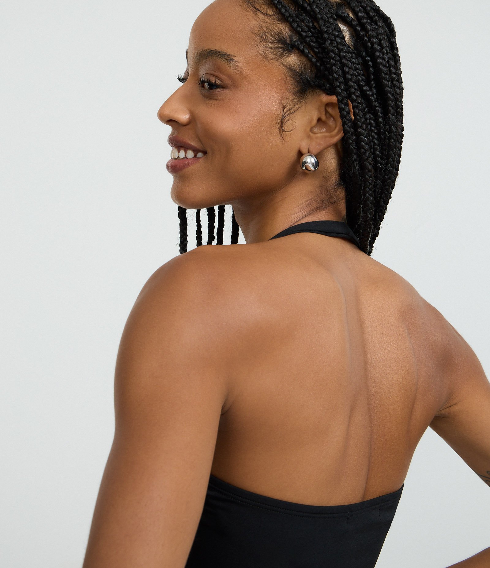 Blusa Frente Única em Microfibra Liso Preto 3