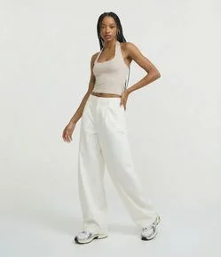 Blusa Frente Única em Microfibra Liso