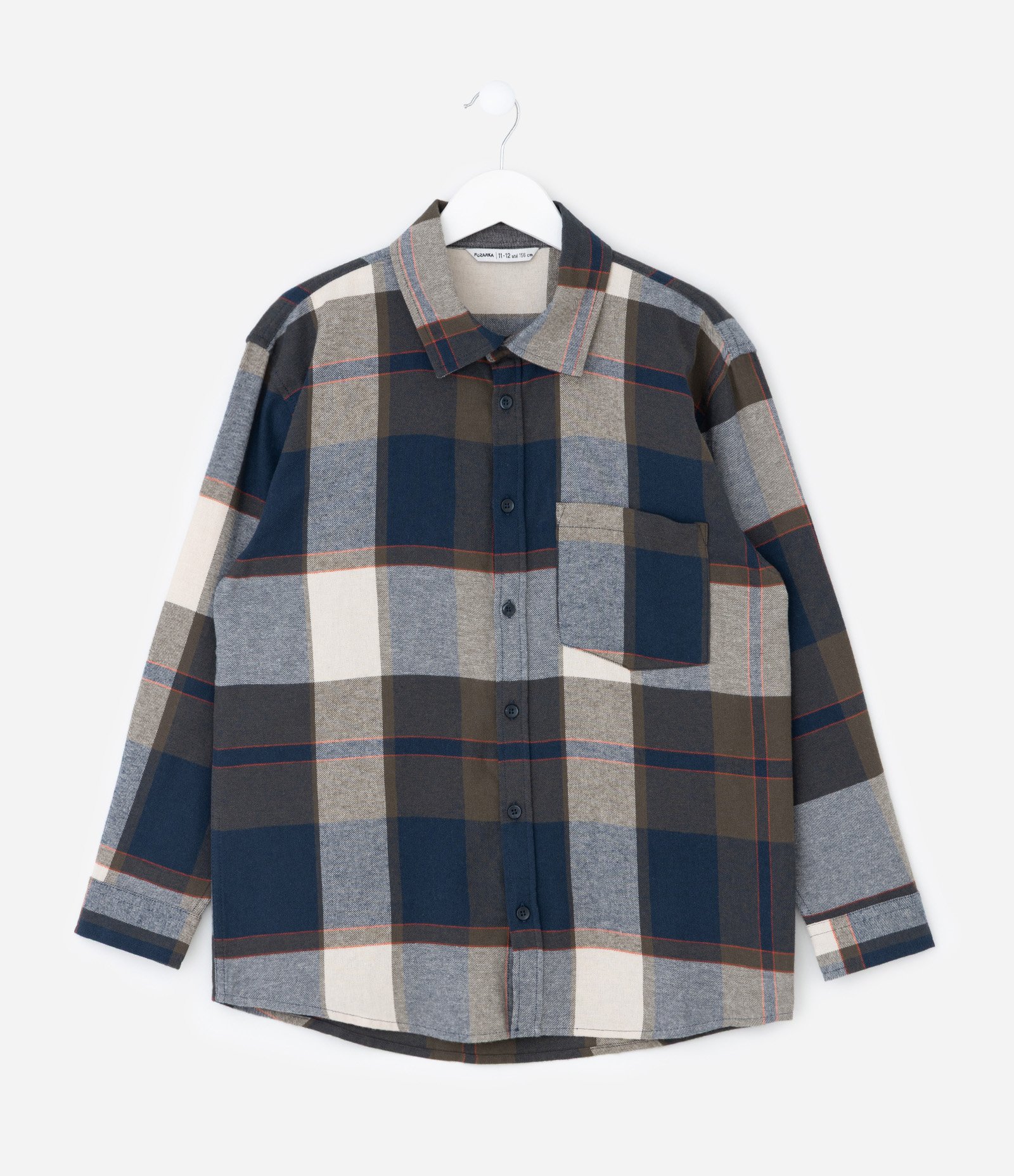 Camisa Infantil em Flanela com Estampa Xadrez – Tam 5 a 14 Anos Azul Marinho 1