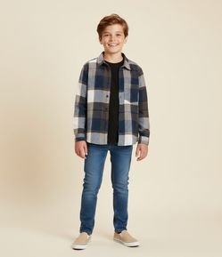 Camisa Infantil em Flanela com Estampa Xadrez – Tam 5 a 14 Anos