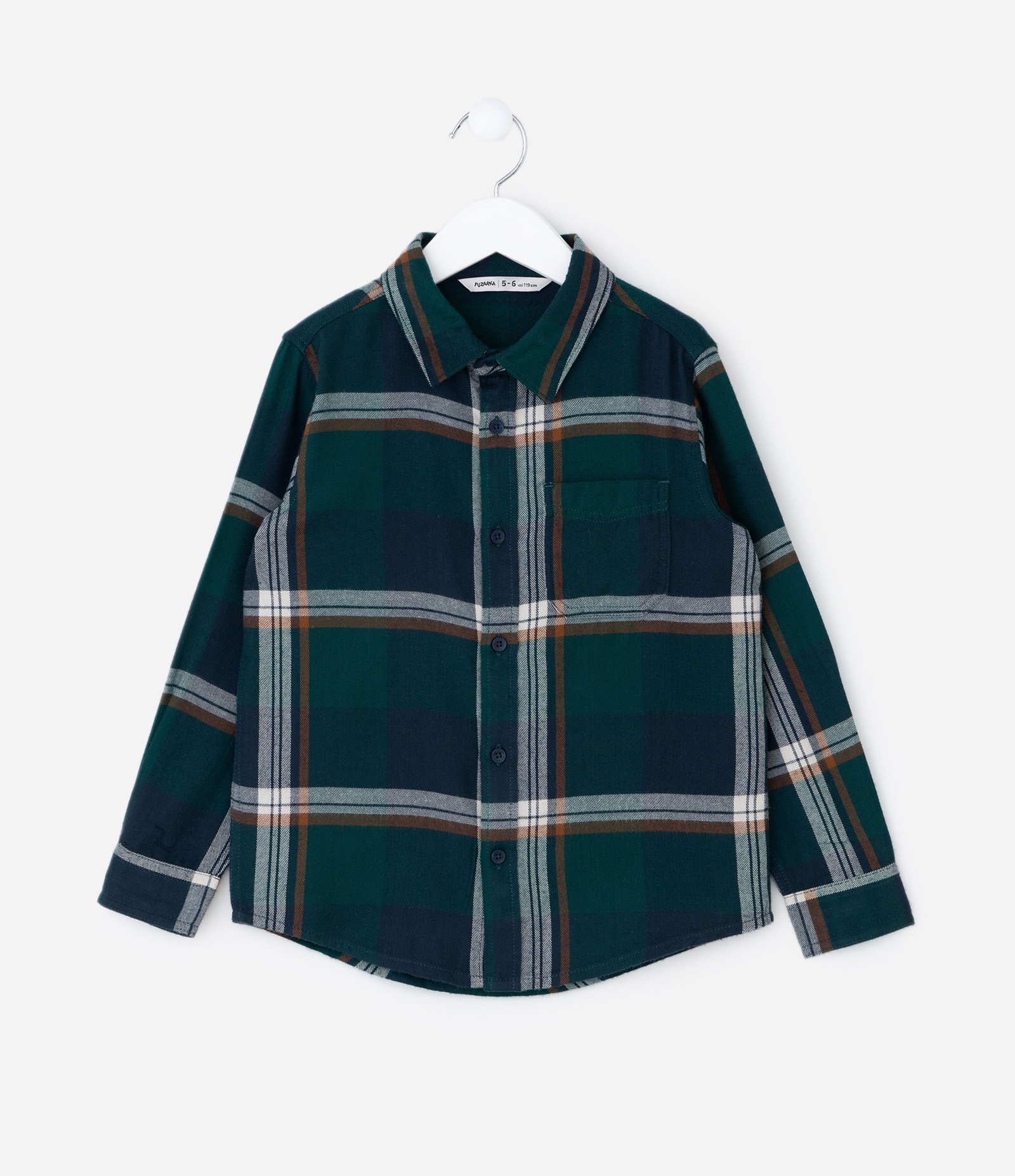 Camisa Infantil Manga Longa em Flanela Xadrez – Tam 5 a 14 Anos Verde 1