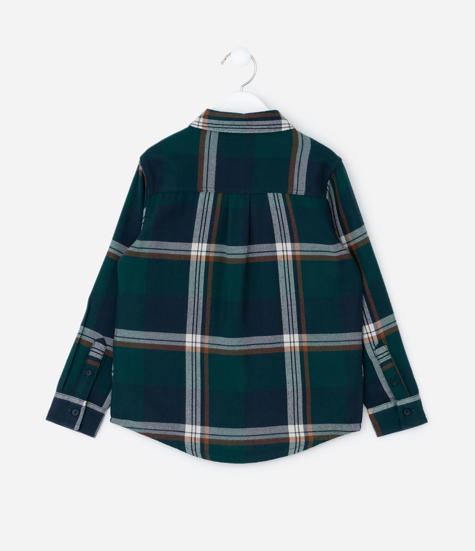 Camisa Infantil Manga Longa em Flanela Xadrez – Tam 5 a 14 Anos Verde 2