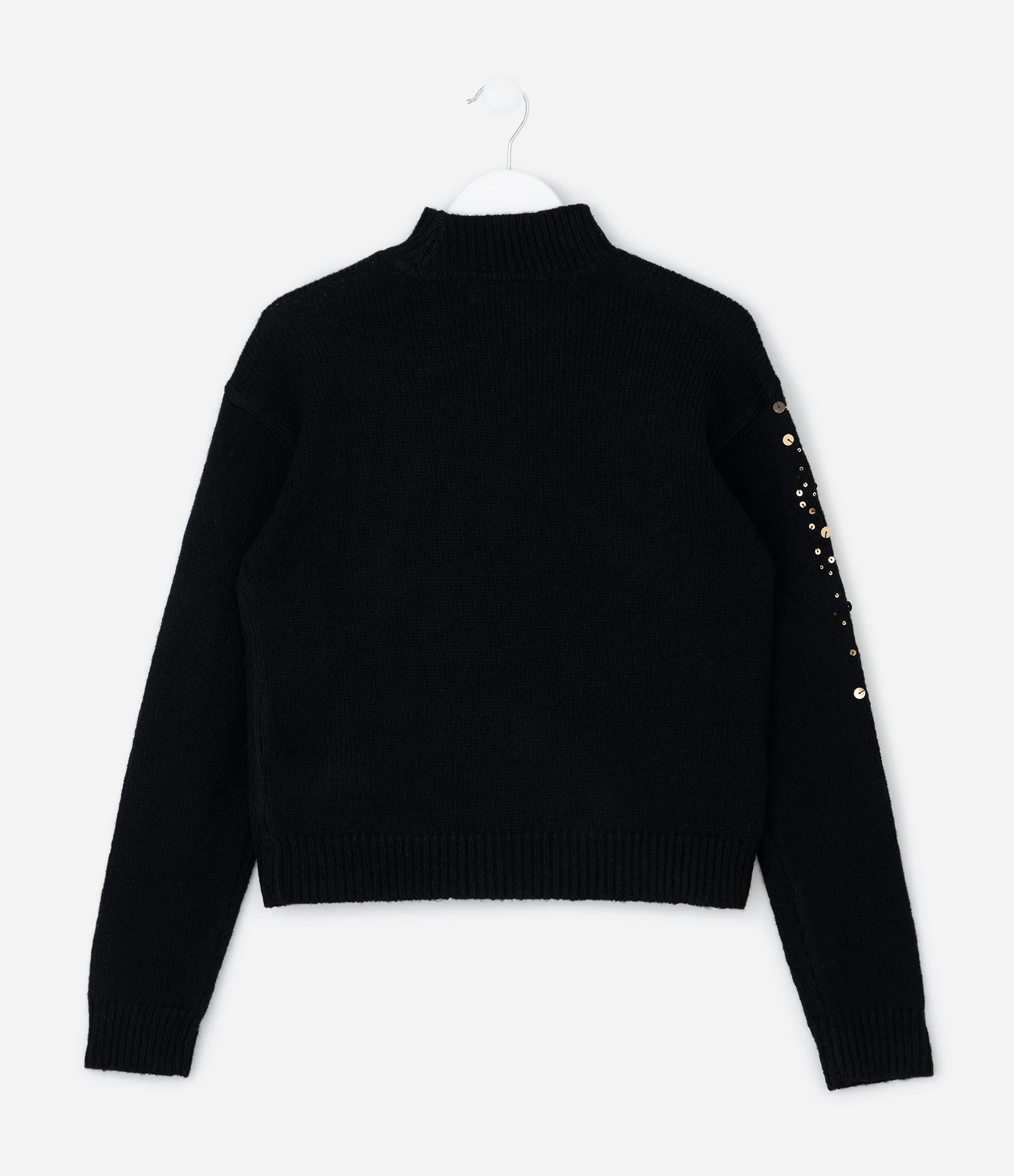 Casaco Infantil em Tricô com Paetês Laterais – Tam 5 a 14 Anos Preto 2