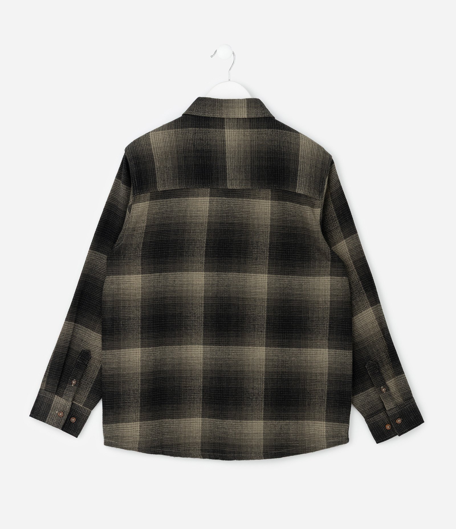 Camisa Infantil Xadrez Manga Longa em Flanela – Tam 5 a 14 Anos verde escuro/Bege 2