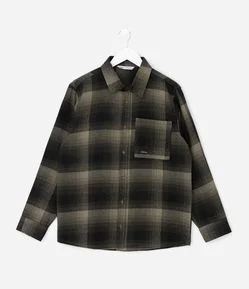 Camisa Infantil Xadrez Manga Longa em Flanela – Tam 5 a 14 Anos