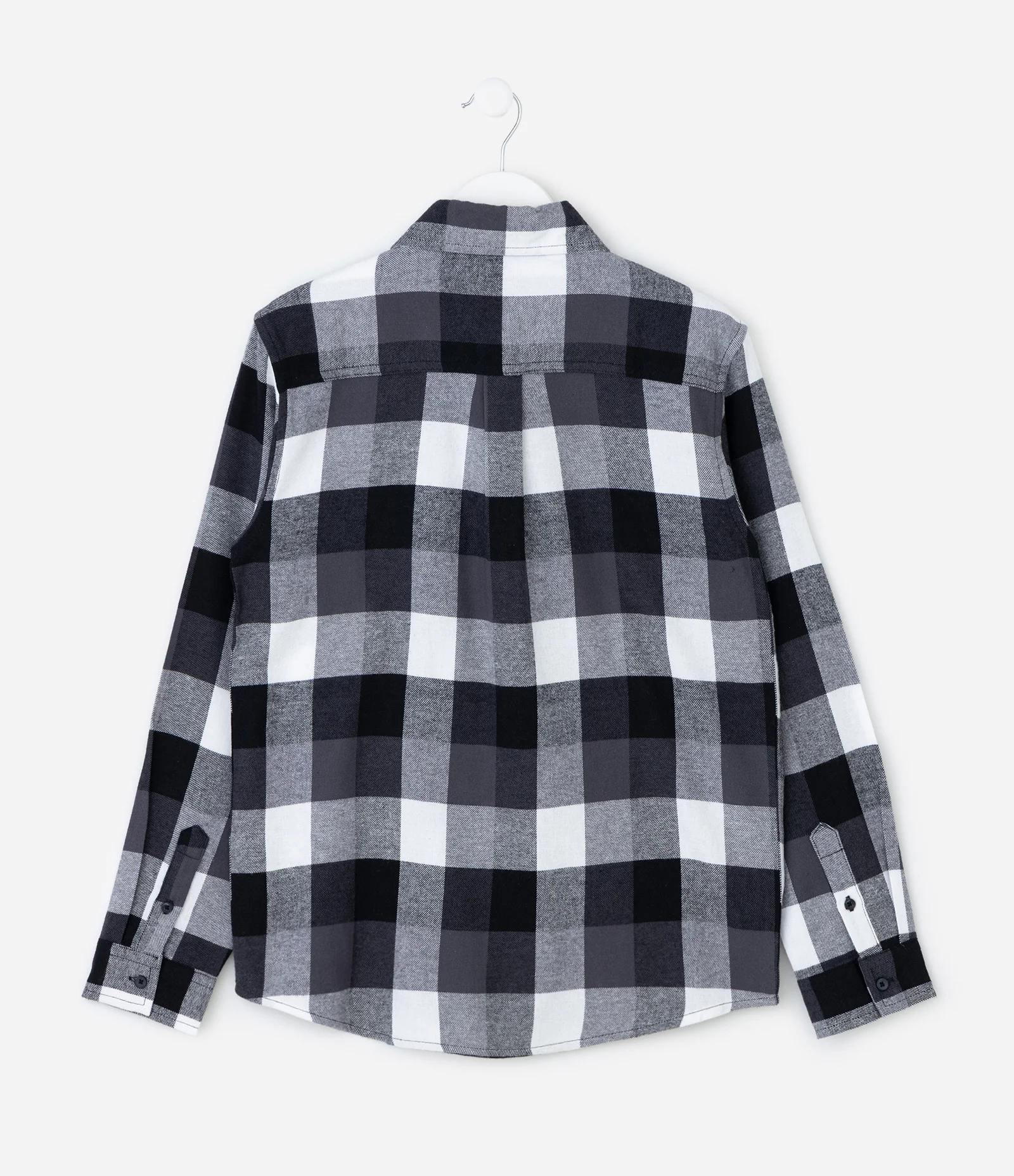 Camisa Manga Longa em Flanela Xadrez - Tam 5 a 14 Anos Preto 2