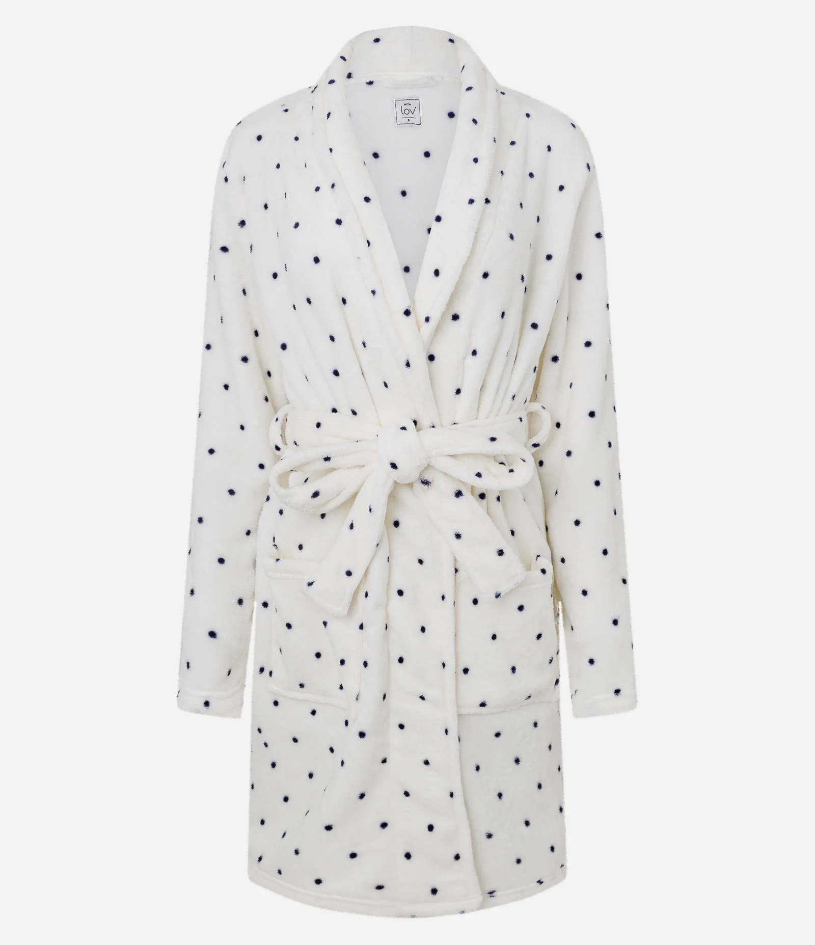 Robe Peludinho com Estampa Poá Branco 1