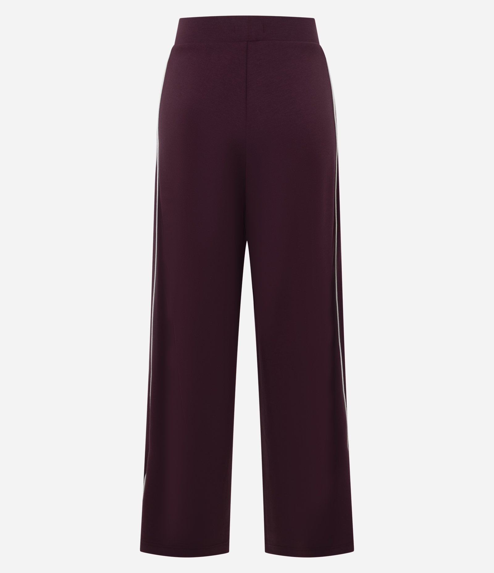 Calça Wide Leg em Moletom sem Felpa com Piping Contrastante Vinho 6