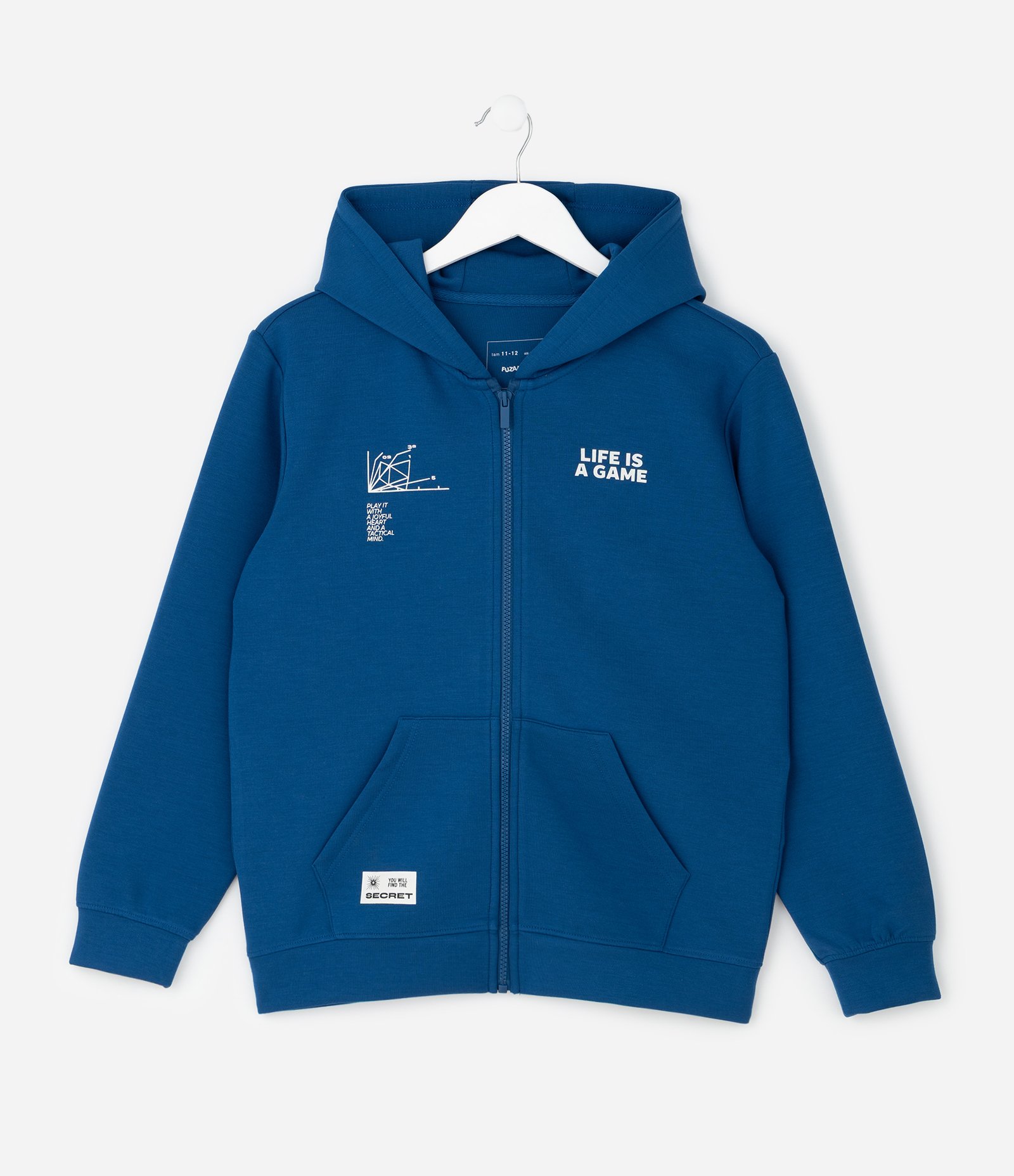 Casaco Infantil em Moletom com Lettering Game Changer  – Tam 5 a 14 Anos Azul 1