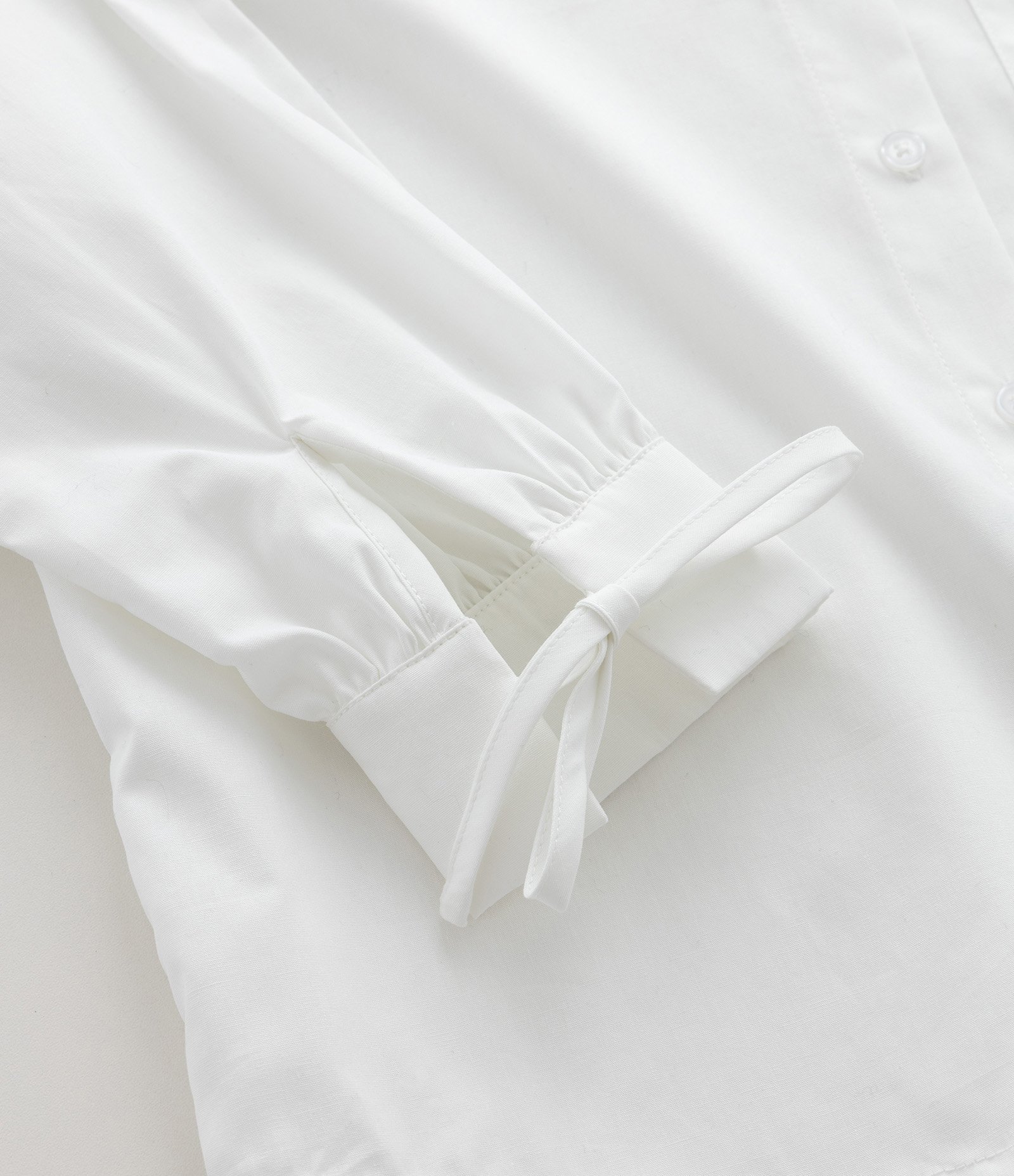 Camisa Infantil Relaxed com Laços nas Mangas – Tam 5 a 14 Anos Branco 5