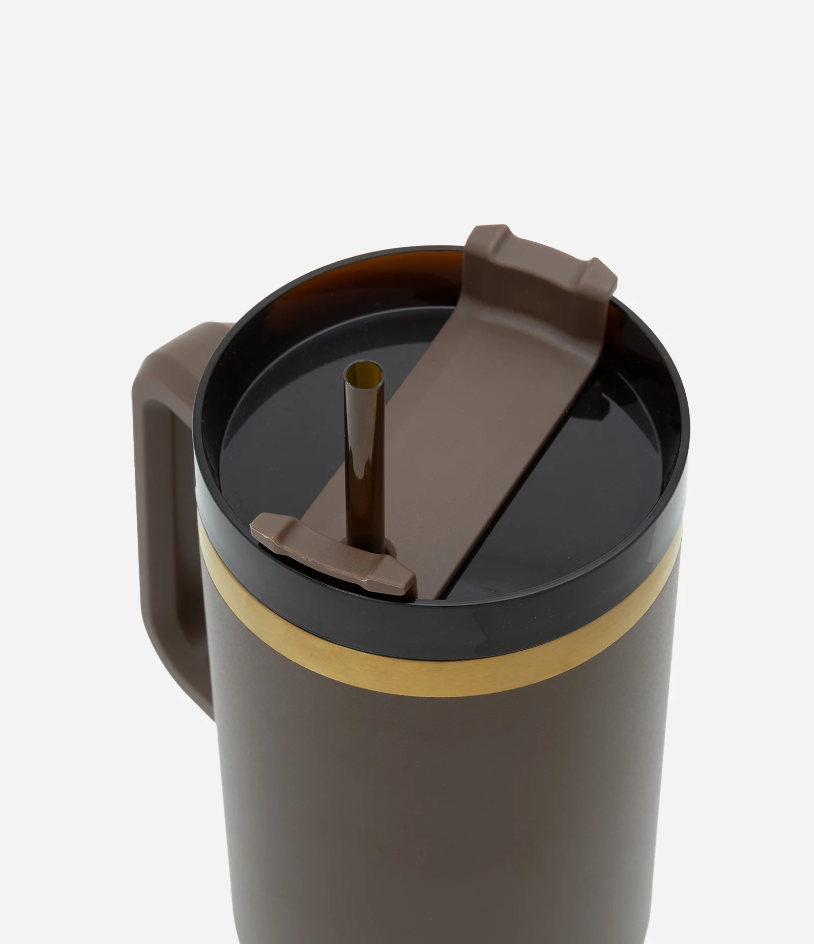 Copo Térmico com Canudo E Tampa com Vedação 1,2L Marrom 2