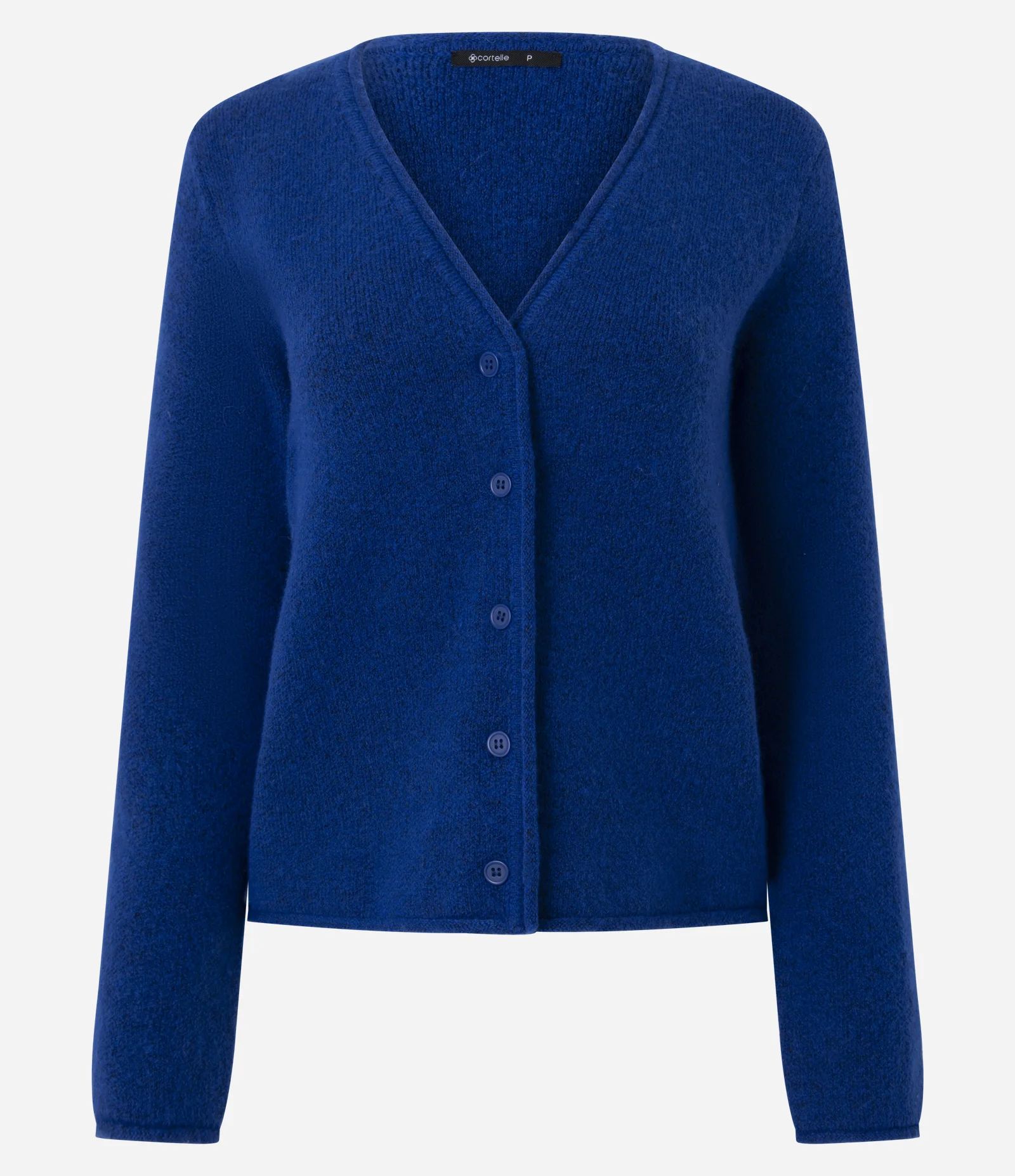Cardigan em Tricô com Fechamento Frontal em Botões Azul 1