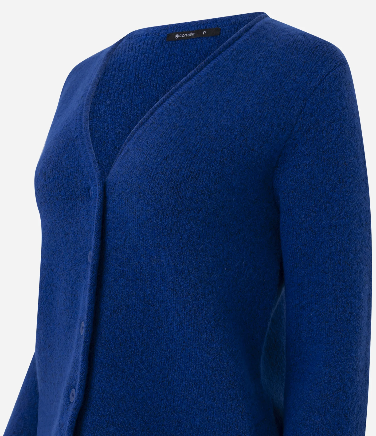 Cardigan em Tricô com Fechamento Frontal em Botões Azul 2