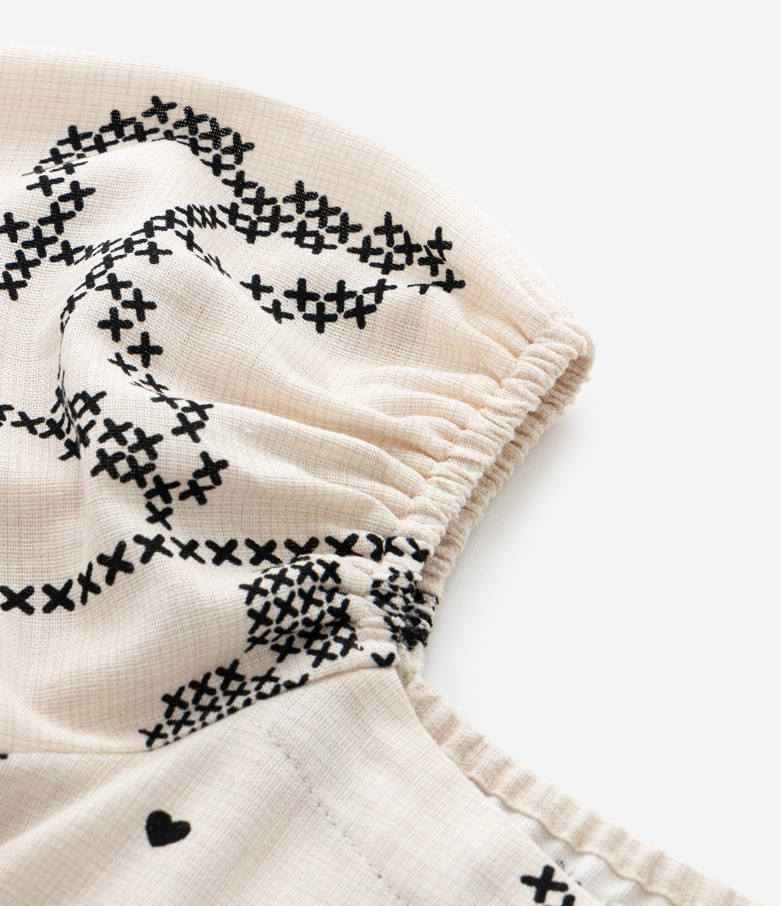 Vestido Infantil em Viscolinho com Estampa Ponto Cruz – Tam 5 a 14 Anos Off White 4