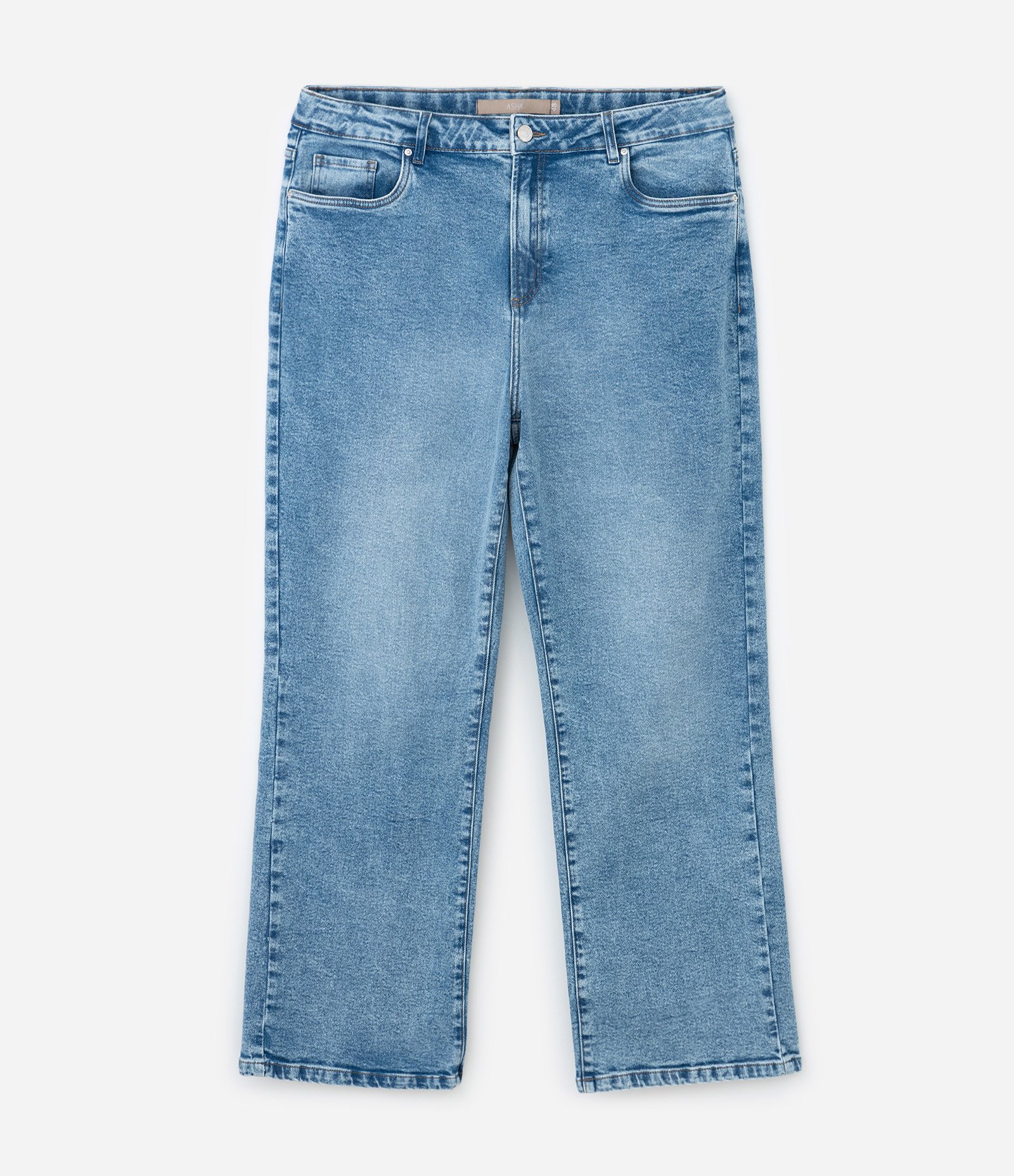 Calça Reta em Jeans com Elastano Curve & Plus Size Azul 5