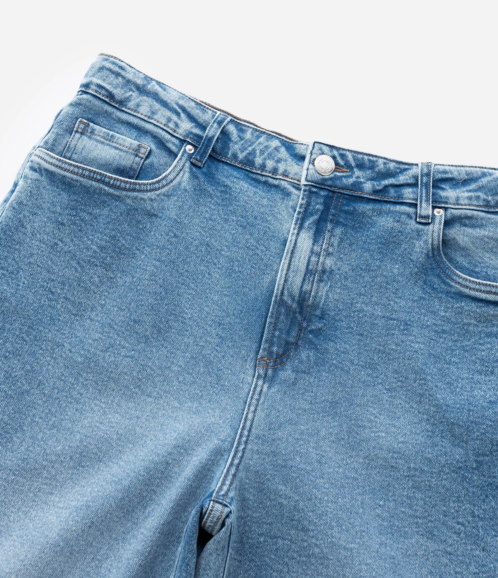 Calça Reta em Jeans com Elastano Curve & Plus Size Azul 8