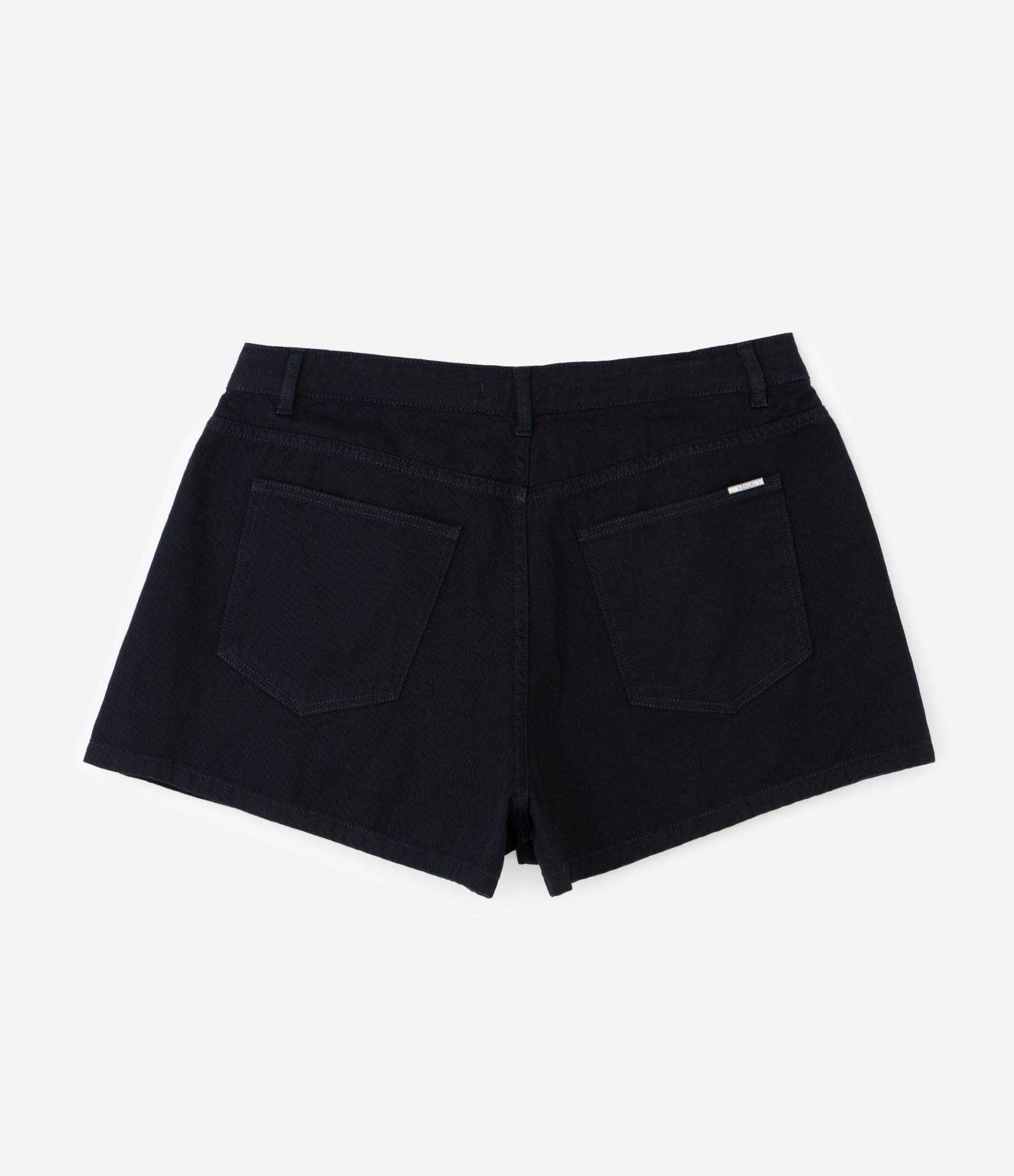 Short Boyfriend em Sarja com Abertura Lateral Curve & Plus Size Preto 2