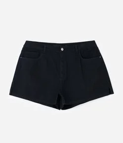 Short Boyfriend em Sarja com Abertura Lateral Curve & Plus Size