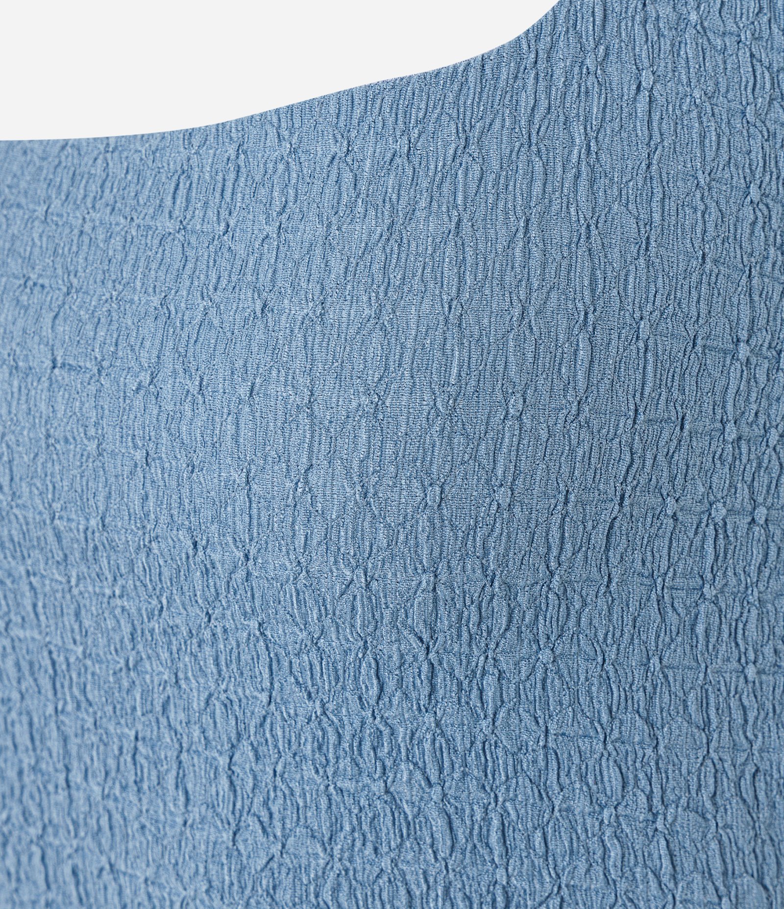 Blusa Frente Única Texturizada com Efeito Enrugado Azul 5