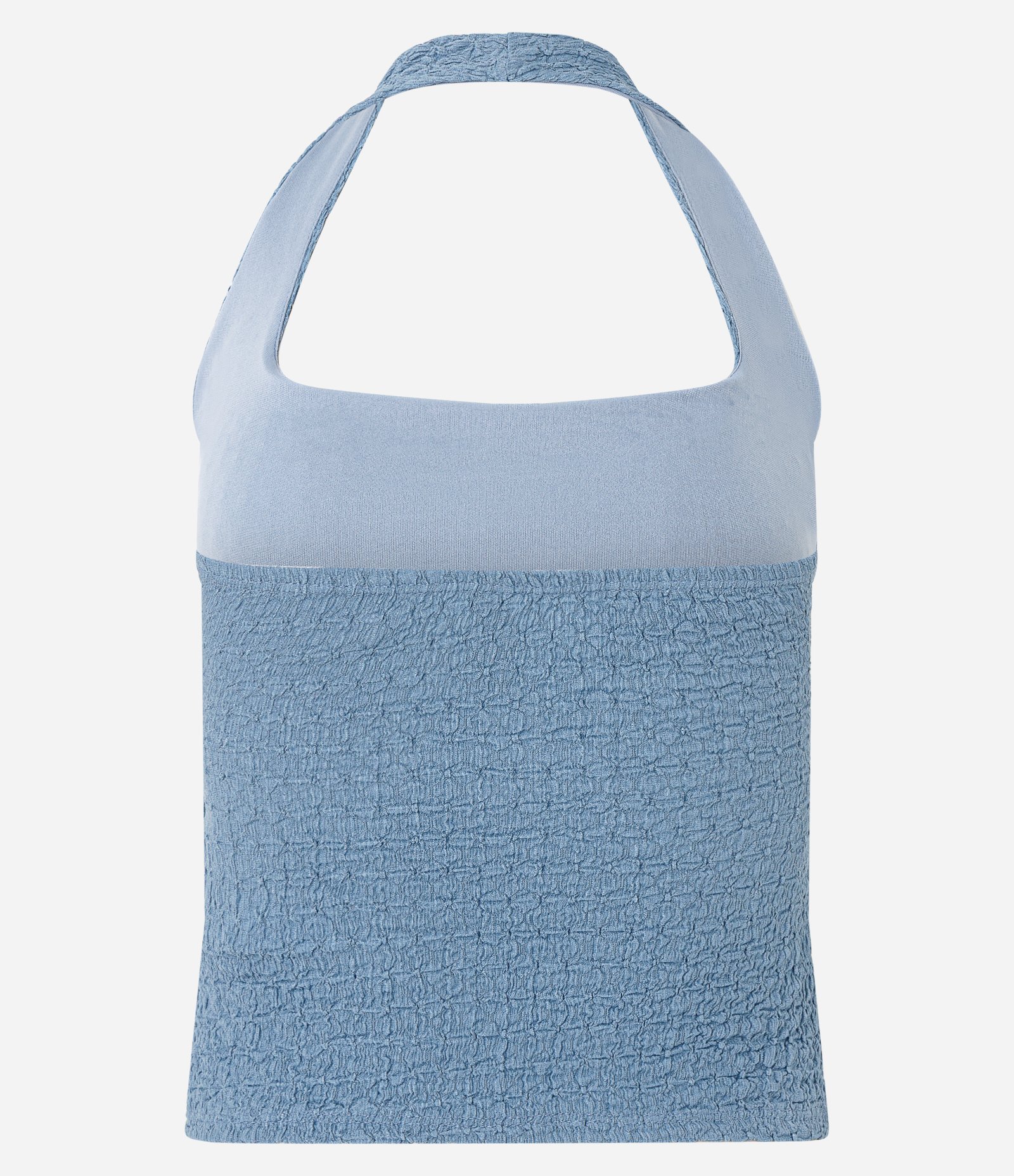 Blusa Frente Única Texturizada com Efeito Enrugado Azul 6