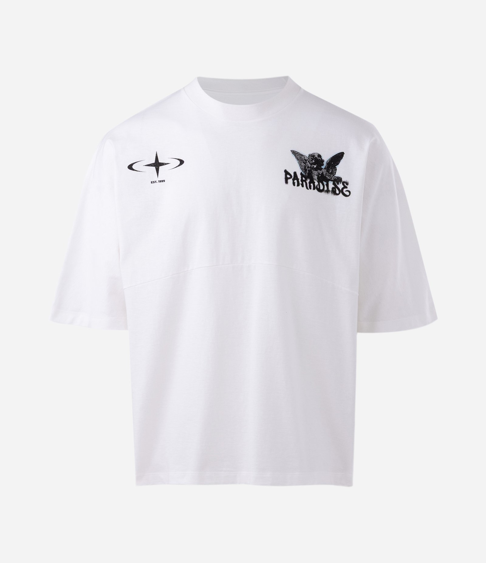 Camiseta Oversized em Algodão com Estampa Anjo Paradise Off White 1