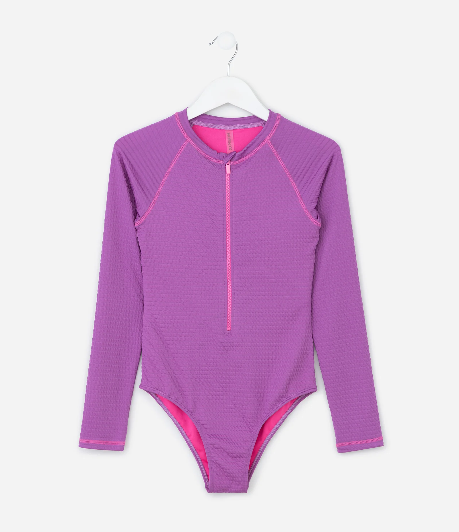 Maiô Infantil com Zíper e Proteção UV - Tam 4 a 14 Anos Roxo 1