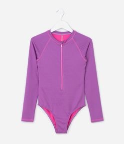 Maiô Infantil com Zíper e Proteção UV - Tam 4 a 14 Anos