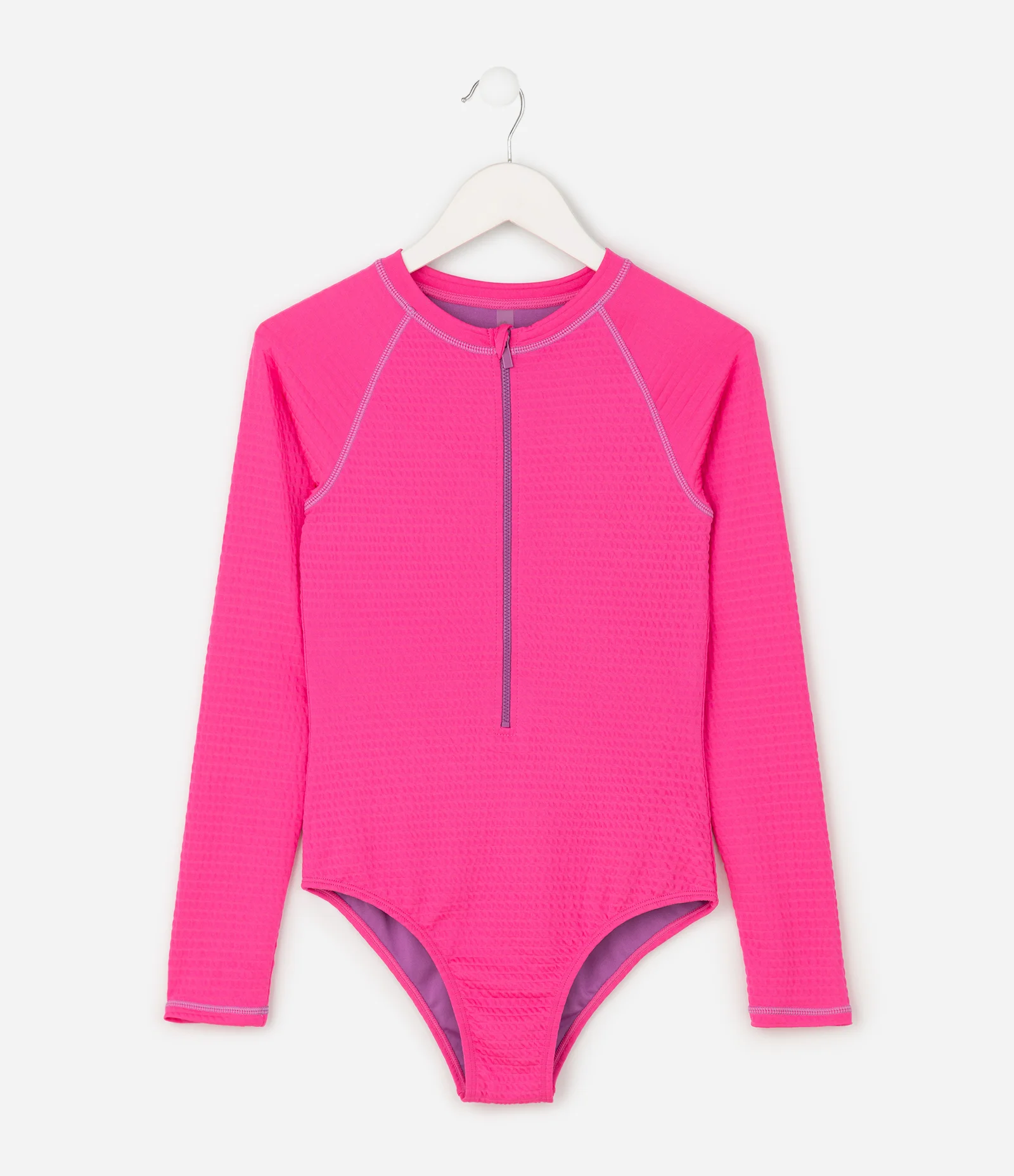 Maiô Infantil com Zíper e Proteção UV - Tam 4 a 14 Anos Rosa 1