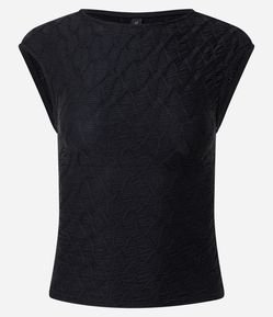 Blusa Sem Manga em Malha Texturizada com Costas Abertas