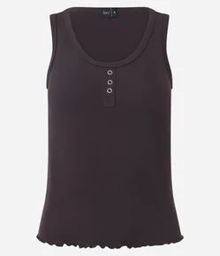 Blusa de Pijama em Ribana com Botões