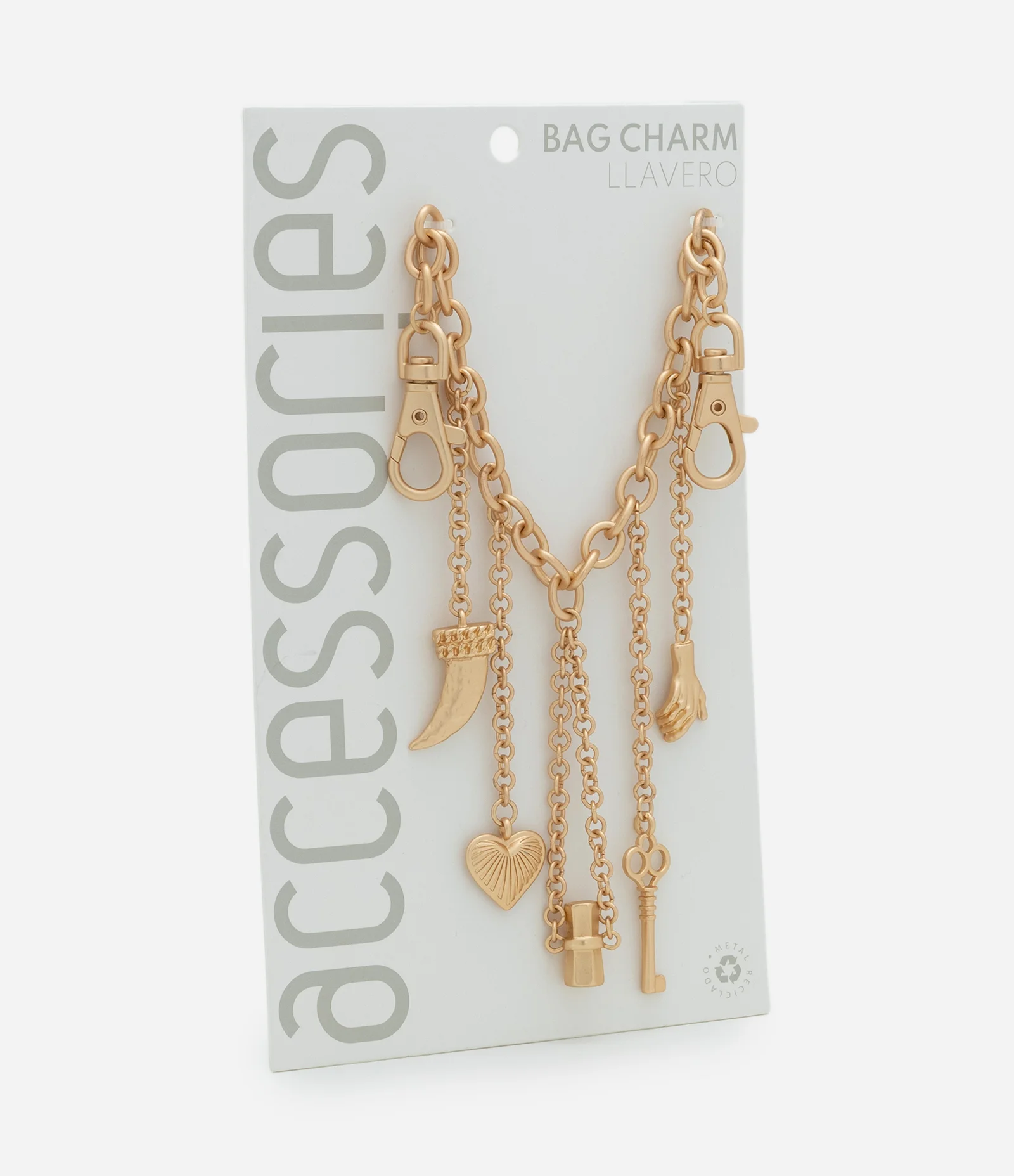 Chaveiro em Metal com Formato de Corrente Dourado 2