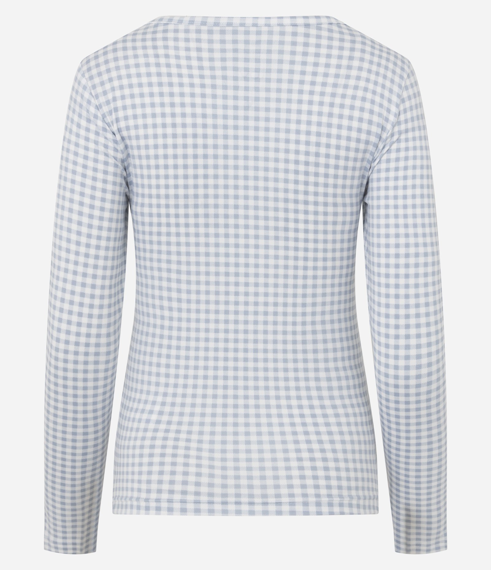 Blusa de Pijama em Peach Touch com Xadrez Vichy Azul 3